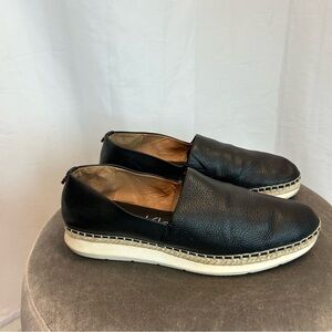 Calvin Klein black leather Vrinda Espadrille flats size 9 casual Streetwear
